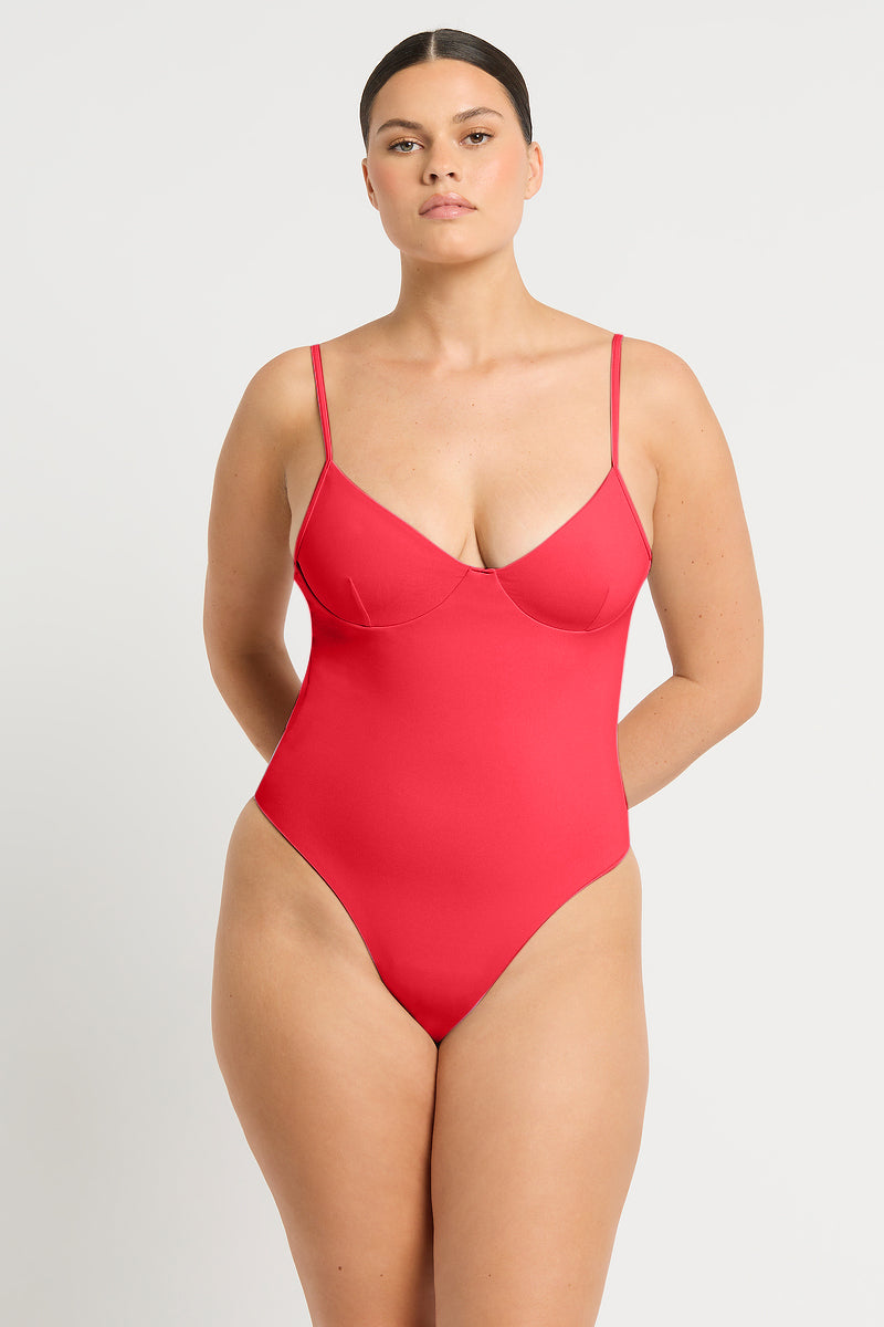 Alana One Piece in Cherry Lycra | bond-eye Australia