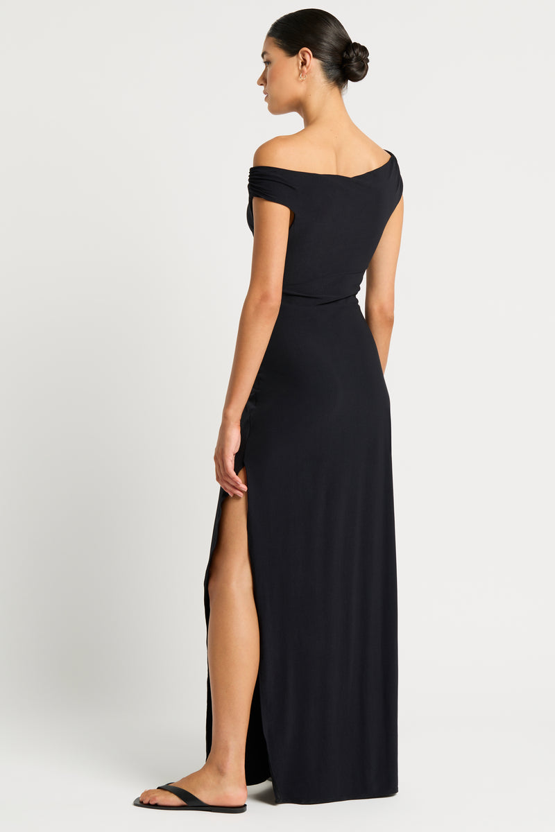 Nixi Maxi Dress in Black Lycra | bond-eye Australia