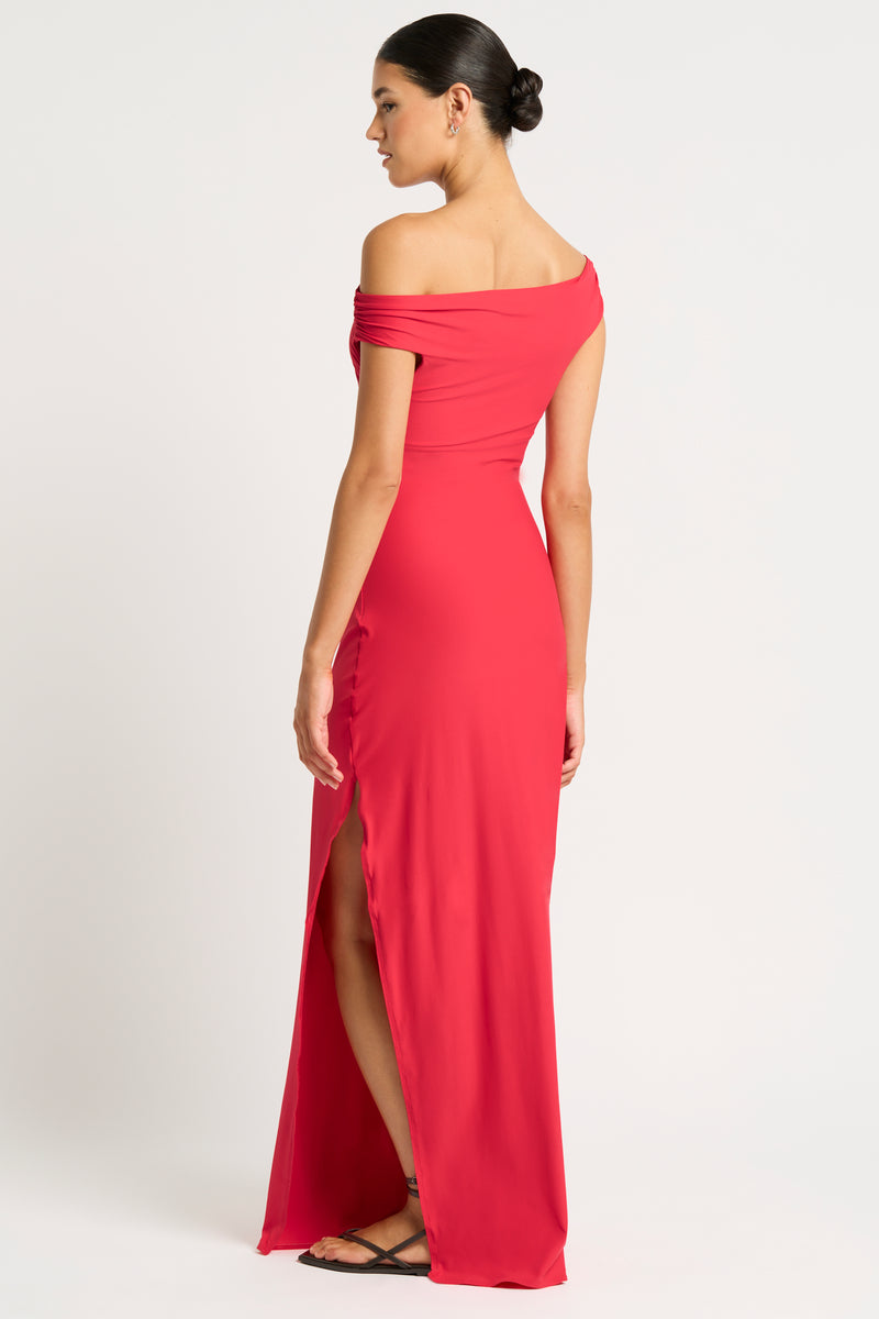 Nixi Maxi Dress in Cherry Lycra | bond-eye Australia