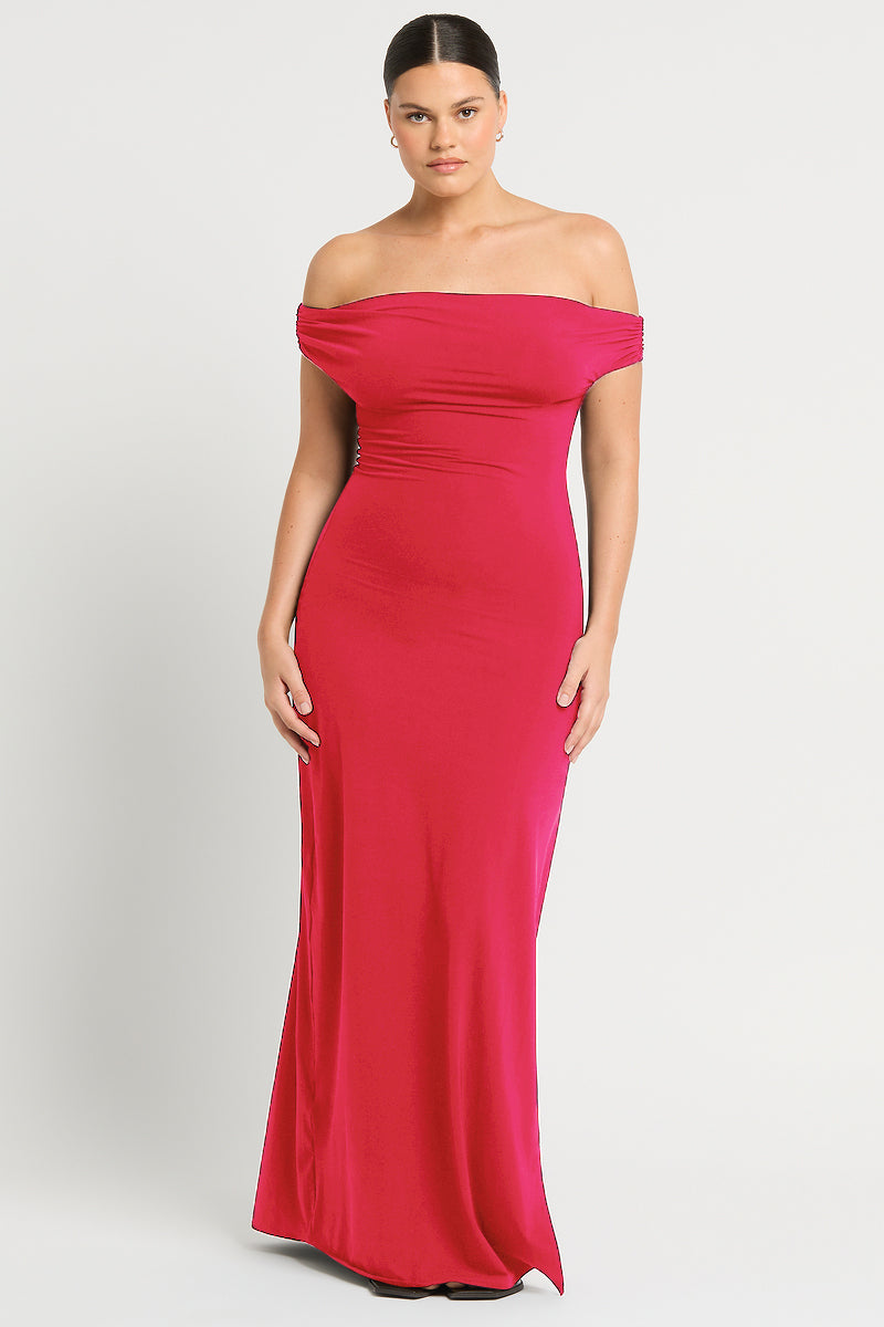 Nixi Maxi Dress in Cherry Lycra | bond-eye Australia