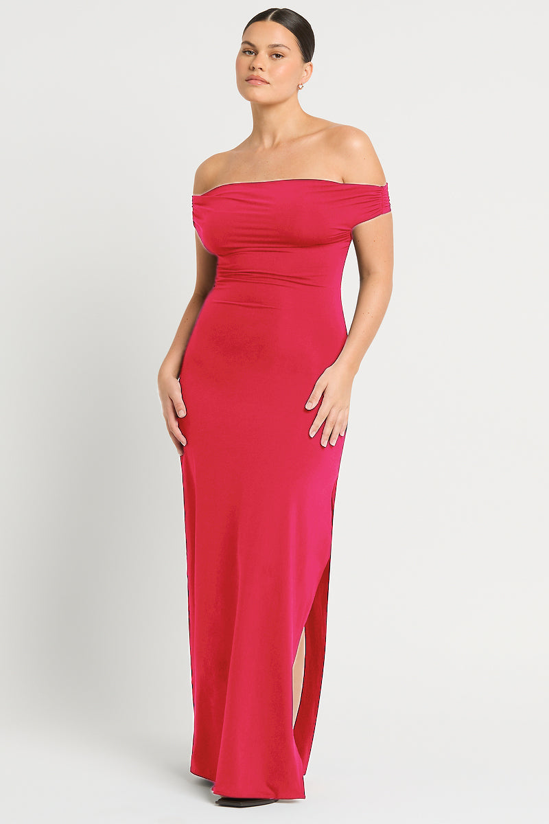 Nixi Maxi Dress in Cherry Lycra | bond-eye Australia