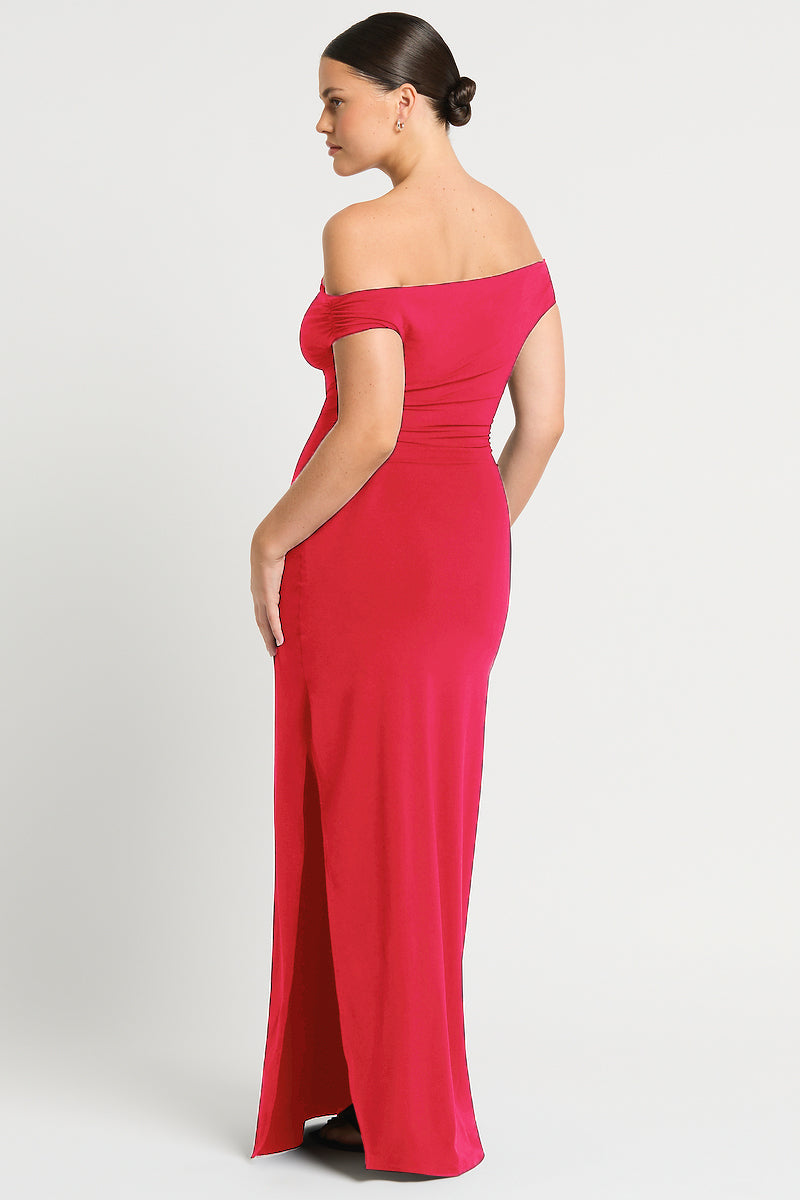 Nixi Maxi Dress in Cherry Lycra | bond-eye Australia