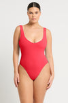 Lucia One Piece in Cherry Hibiscus Lycra | bond-eye Australia