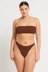 Ida Tie Back Bandeau in Black Arabica Lycra | bond-eye Australia