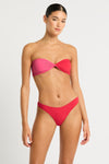 Ida Tie Back Bandeau in Cherry Hibiscus Lycra | bond-eye Australia