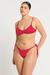 Mika Crop in Cherry Hibiscus Lycra | bond-eye Australia