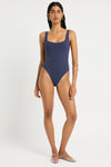 Melody One Piece in Mid Blue / Nocturne - Giovanna Detail Crop