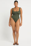Curve Madison One Piece in Khaki - Amanda Front