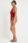 Alaia One Piece in Wine - Amanda Side