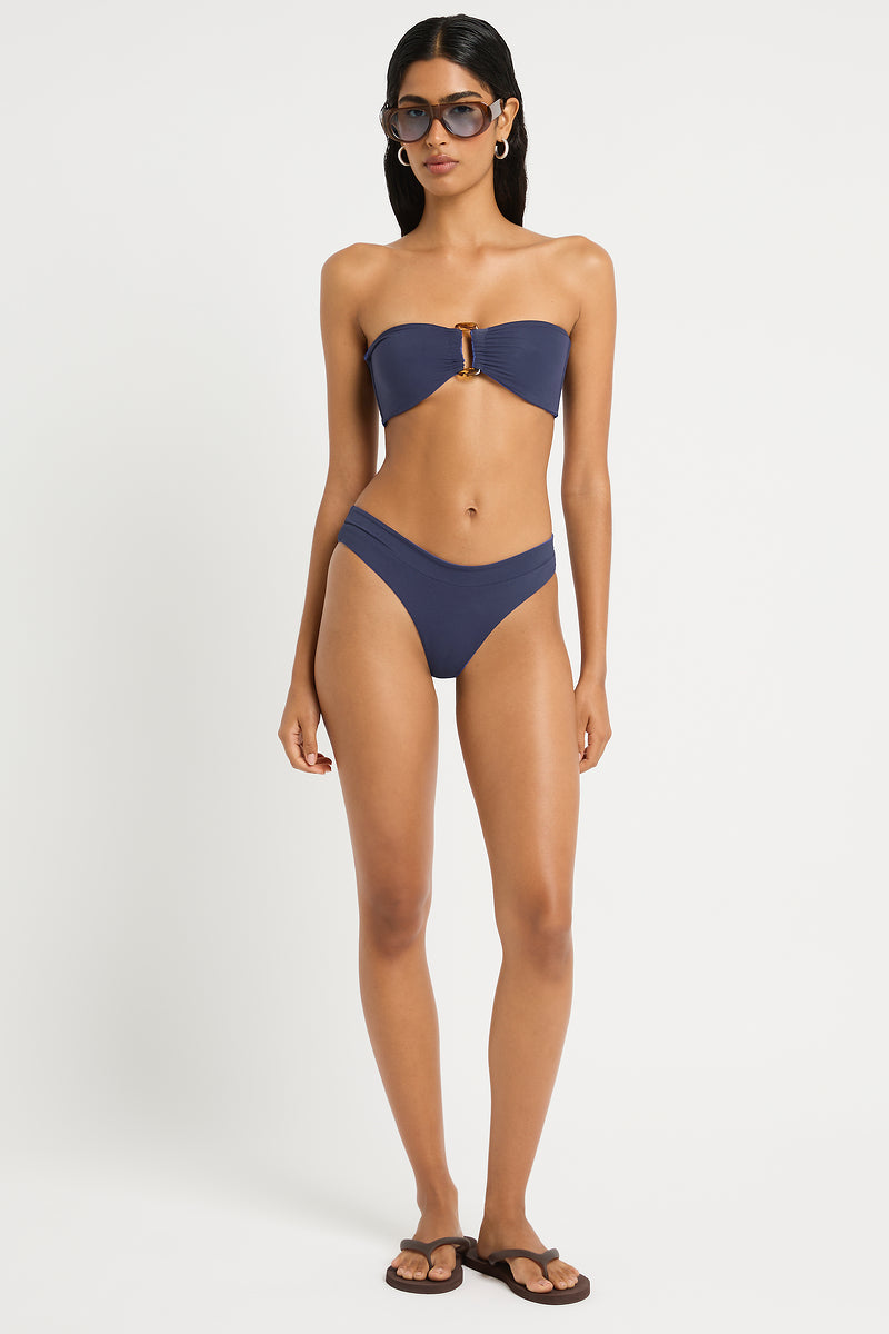 Olwen Bandeau in Mid Blue / Nocturne - Giovanna Detail Crop