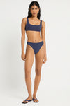 Quinn Crop in Mid Blue / Nocturne - Giovanna Detail Crop