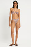 Ida Tie Back Bandeau in Papillon / Fig - Giovanna Front