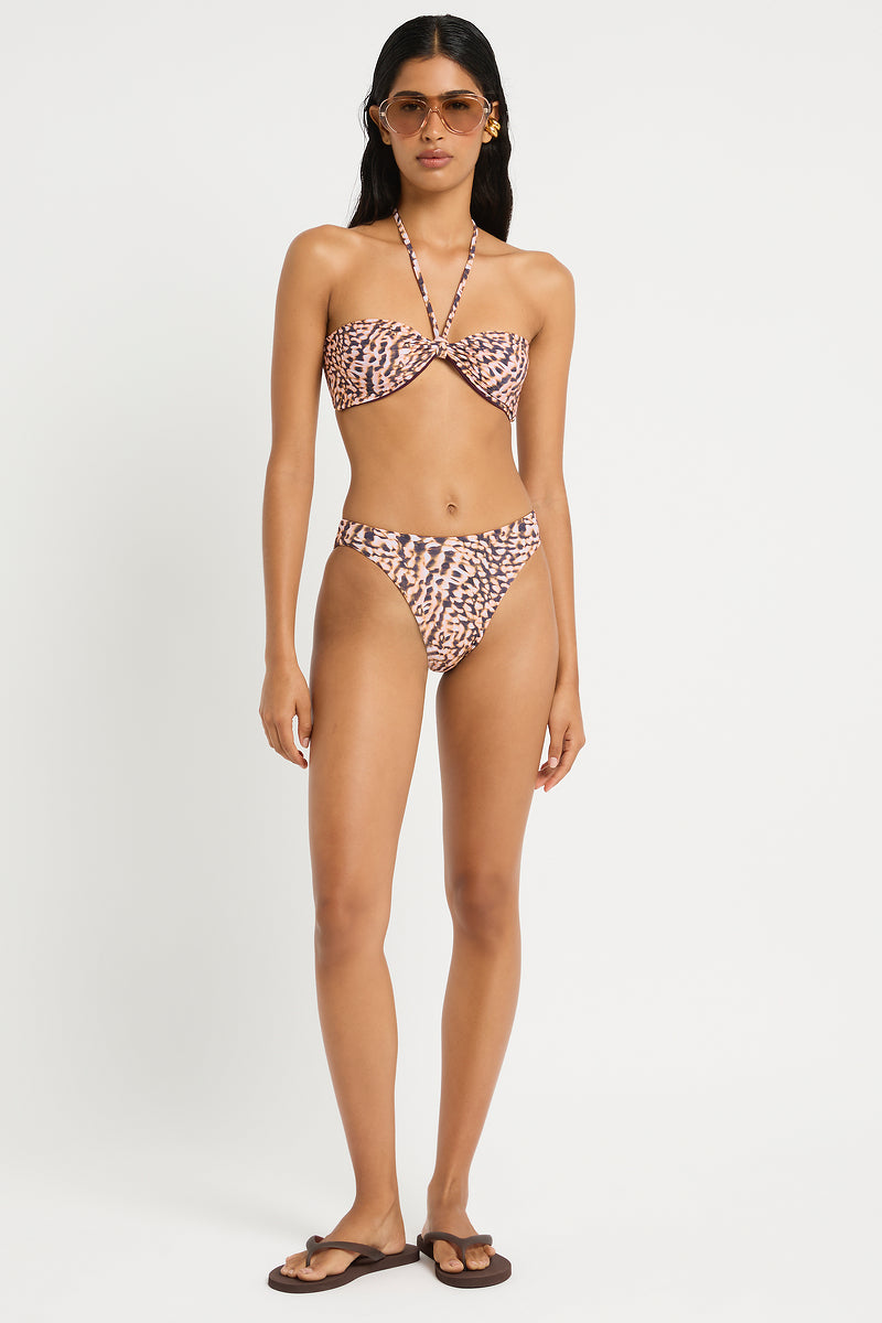 Ida Tie Back Bandeau in Papillon / Fig - Giovanna Front