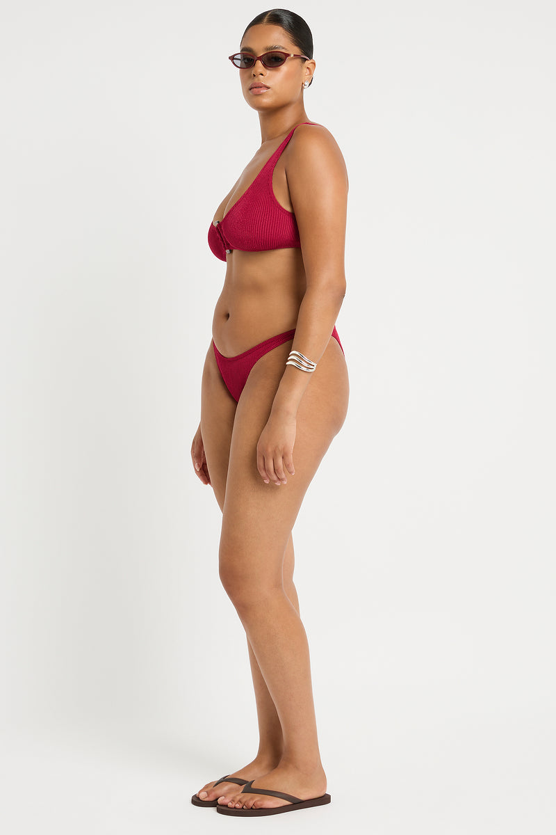Ring Malibu Crop in Wine - Amanda Side