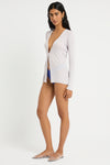 Faye Cardigan in Chrome - Giovanna Front
