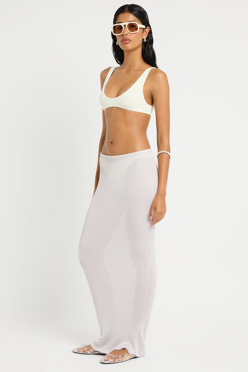 Cecilia Maxi Skirt in Chrome - Giovanna Side