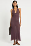 Alessia Maxi Dress in Fig - Giovanna Front