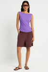 Callie Shorts in Umber - Giovanna Detail Crop