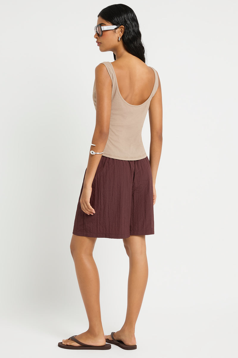 Callie Shorts in Umber - Giovanna Detail Crop