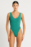 Mara One Piece in Teal Lurex | bond-eye Australia