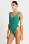 Mara One Piece in Teal Lurex | bond-eye Australia