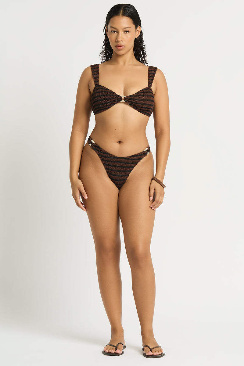 Fane One Piece | Carob Dot Stripe
