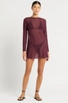 Gisele Mini Dress in Amaranth Mesh | bond-eye Australia