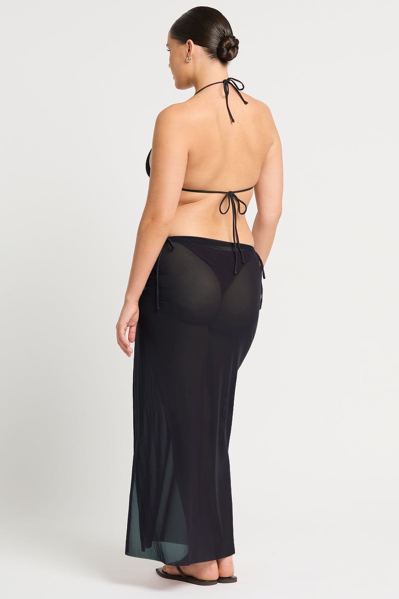 Claudia Maxi Skirt in Black Mesh | bond-eye Australia