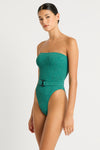 Belt Fane One Piece in Teal Lurex | bond-eye Australia