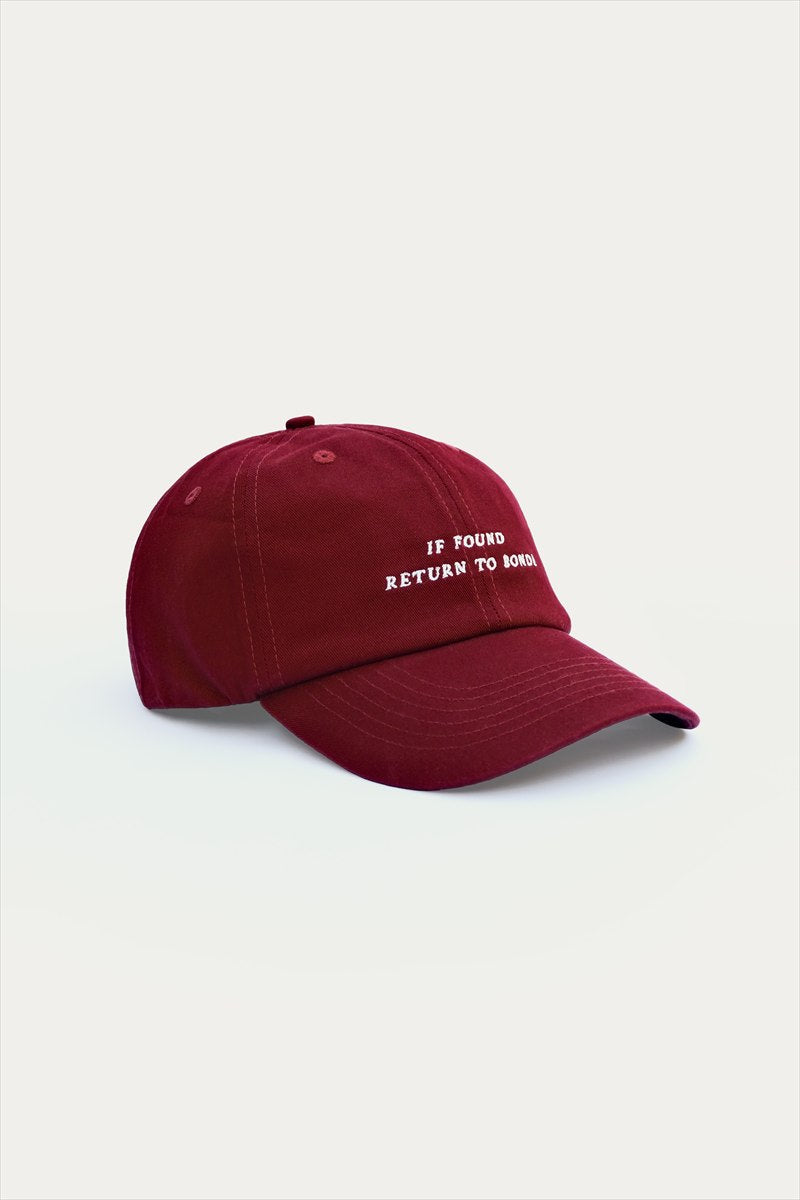 Baseball Cap in Wine - Three Quarter