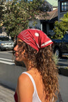 Kendal Scarf in Wine - Styled Back
