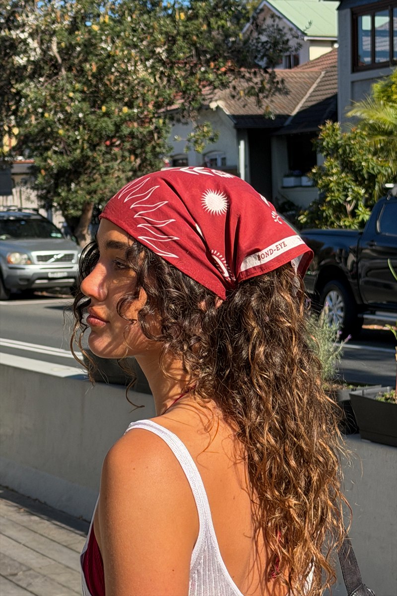 Kendal Scarf in Wine - Styled Back