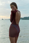 Gisele Mini Dress in Amaranth Mesh | bond-eye Australia