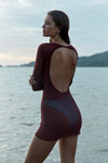 Gisele Mini Dress in Amaranth Mesh | bond-eye Australia