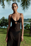 Cindy Ring Maxi Dress in Black Mesh | bond-eye Australia