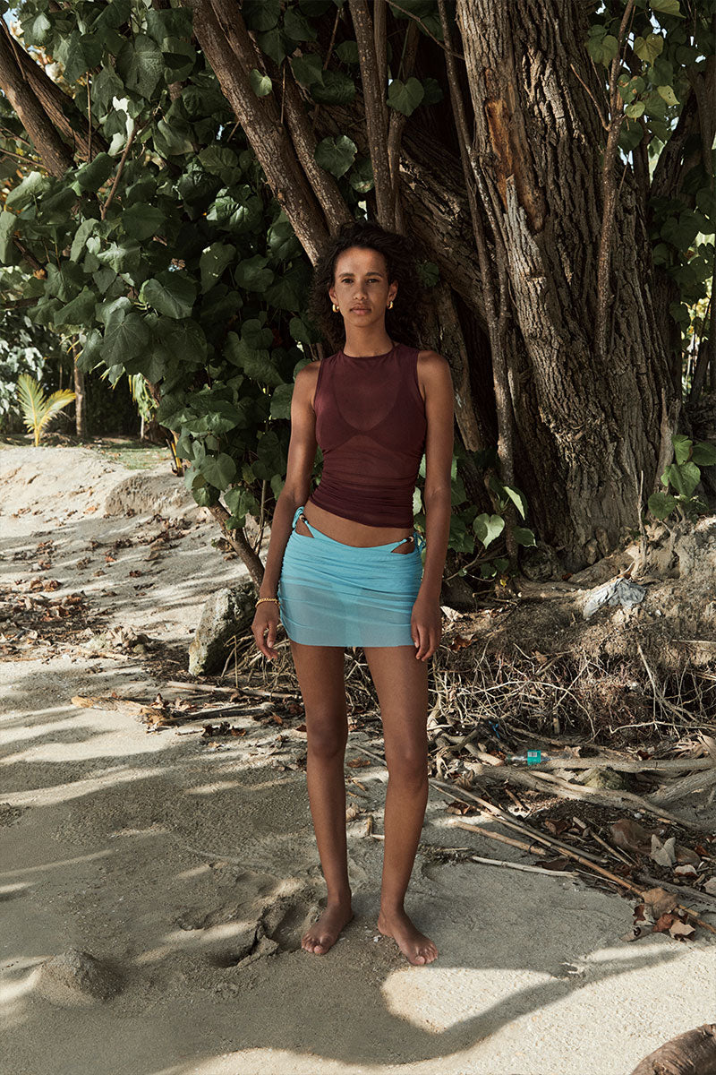 Claudia Mini Skirt in Plume Mesh | bond-eye Australia